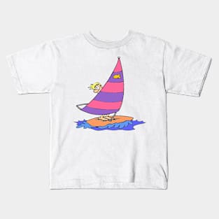 Vintage Sailboarding Vibes Kids T-Shirt